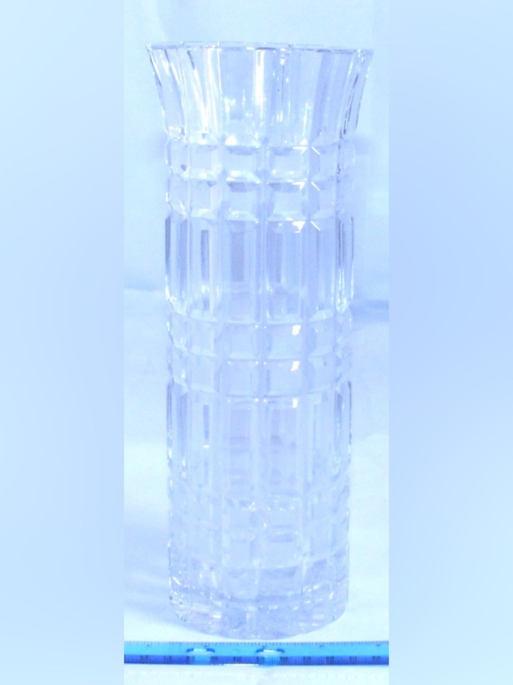Vintage Hand-Cut Block Lead Crystal Vase